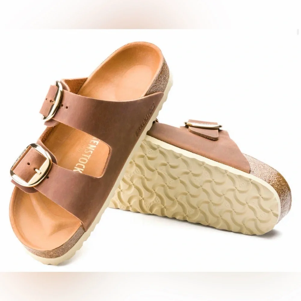 BIRKENSTOCK Arizona Big Buckle Sandal in Cognac - Picture 4 of 6